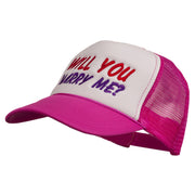 Will You Marry Me Embroidered Mesh Cap