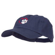 Heart Outline with Paw Embroidered Cotton Cap