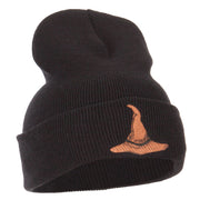 Wizard Brown Hat Embroidered Long Beanie