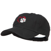 Heart Outline with Paw Embroidered Cotton Cap