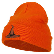 Wizard Brown Hat Embroidered Long Beanie