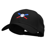 Baseball Bats and Ball Embroidered Solid Cotton Twill Low Profile Snap Cap - Black OSFM