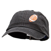 Embroidered Football Patched Pigment Dyed Special Cotton Cap - Black OSFM