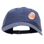 Embroidered Football Patched Pigment Dyed Special Cotton Cap - Navy OSFM