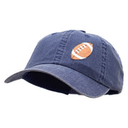 Embroidered Football Patched Pigment Dyed Special Cotton Cap - Navy OSFM