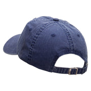 Embroidered Football Patched Pigment Dyed Special Cotton Cap - Navy OSFM