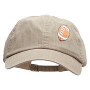 Embroidered Football Patched Pigment Dyed Special Cotton Cap - Olive OSFM