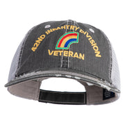 U.S. Army 42nd Infantry Division Embroidered Low Profile Special Cotton Mesh Cap - Black OSFM