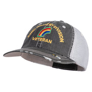 U.S. Army 42nd Infantry Division Embroidered Low Profile Special Cotton Mesh Cap - Black OSFM