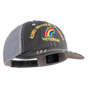 U.S. Army 42nd Infantry Division Embroidered Low Profile Special Cotton Mesh Cap - Black OSFM