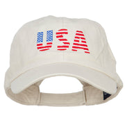 America USA Flag Embroidered Low Profile Cap