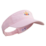 Mario Princess Crown Embroidered Pro Style Cotton Twill Washed Visor - Lt-Pink OSFM