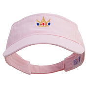 Mario Princess Crown Embroidered Pro Style Cotton Twill Washed Visor - Lt-Pink OSFM