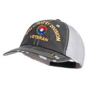 U.S. Army 9th Infantry Division Embroidered Low Profile Special Cotton Mesh Cap - Black OSFM