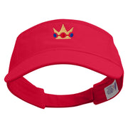 Mario Princess Crown Embroidered Pro Style Cotton Twill Washed Visor - Red OSFM