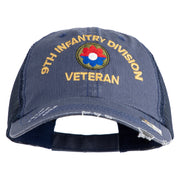 U.S. Army 9th Infantry Division Embroidered Low Profile Special Cotton Mesh Cap - Navy OSFM