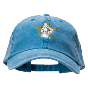 Basketball Star Embroidered Pigment Dyed Wash Cap - Turquoise OSFM