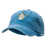 Basketball Star Embroidered Pigment Dyed Wash Cap - Turquoise OSFM