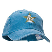 Basketball Star Embroidered Pigment Dyed Wash Cap - Turquoise OSFM