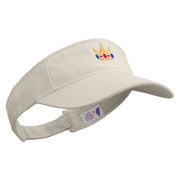 Mario Princess Crown Embroidered Pro Style Cotton Twill Washed Visor - Stone OSFM