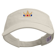 Mario Princess Crown Embroidered Pro Style Cotton Twill Washed Visor - Stone OSFM