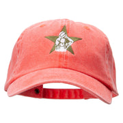 Basketball Star Embroidered Pigment Dyed Wash Cap - Coral OSFM