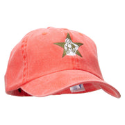 Basketball Star Embroidered Pigment Dyed Wash Cap - Coral OSFM