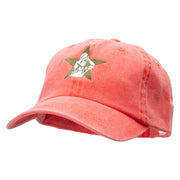 Basketball Star Embroidered Pigment Dyed Wash Cap - Coral OSFM