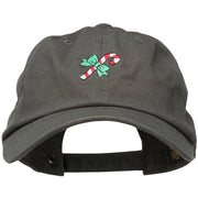 Candy Cane with Bow Embroidered Unstructured Cap