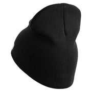 U.S. Army Nurse Corps Symbol Embroidered 8 Inch Solid Knit Short Beanie Made in USA - Black OSFM