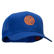 Basketball Word Logo Embroidered Solid Cotton Twill Mesh Prostyle Cap - Royal OSFM