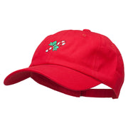 Candy Cane with Bow Embroidered Unstructured Cap