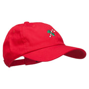 Candy Cane with Bow Embroidered Unstructured Cap