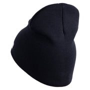 U.S. Army Nurse Corps Symbol Embroidered 8 Inch Solid Knit Short Beanie Made in USA - Navy OSFM