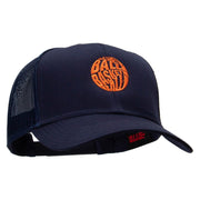 Basketball Word Logo Embroidered Solid Cotton Twill Mesh Prostyle Cap - Navy OSFM