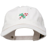 Candy Cane with Bow Embroidered Unstructured Cap