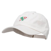 Candy Cane with Bow Embroidered Unstructured Cap