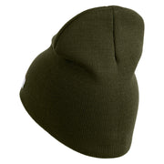 U.S. Army Nurse Corps Symbol Embroidered 8 Inch Solid Knit Short Beanie Made in USA - Olive OSFM