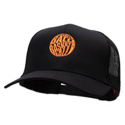 Basketball Word Logo Embroidered Solid Cotton Twill Mesh Prostyle Cap - Black OSFM