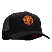 Basketball Word Logo Embroidered Solid Cotton Twill Mesh Prostyle Cap - Black OSFM