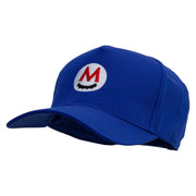 Mario Mustache Embroidered Five Panels Pro Style Cap - Royal OSFM