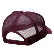 Player Jumping Embroidered Foam Panel Mesh Snapback - Maroon-White OSFM