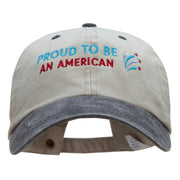 Proud America Embroidered Dyed Wash Cap