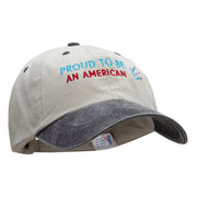 Proud America Embroidered Dyed Wash Cap