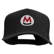 Mario Mustache Embroidered Five Panels Pro Style Cap - Black OSFM