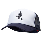 Player Jumping Embroidered Foam Panel Mesh Snapback - Navy-White OSFM