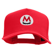 Mario Mustache Embroidered Five Panels Pro Style Cap - Red OSFM