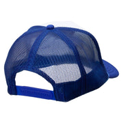 Player Jumping Embroidered Foam Panel Mesh Snapback - Royal-White OSFM