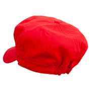 Mario Mustache Embroidered Cotton Elastic Newsboy Cap - Red OSFM