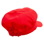 Mario Mustache Embroidered Cotton Elastic Newsboy Cap - Red OSFM